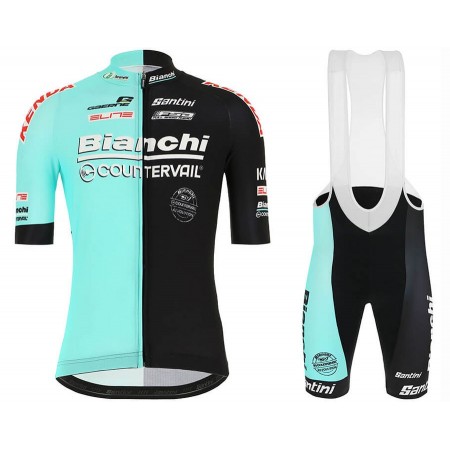Conjunto Maillot + Culotte Corto con tirantes 2020 Bianchi Countervail N001